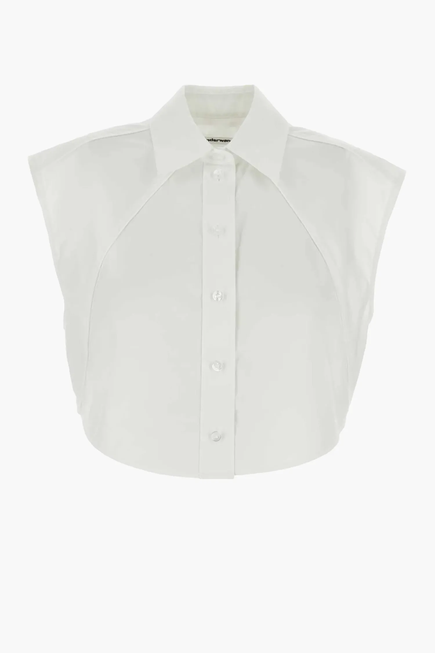 Clearance ALEXANDERWANG.T CROPPED SLEEVELESS BUTTON DOWN WITH PIPING