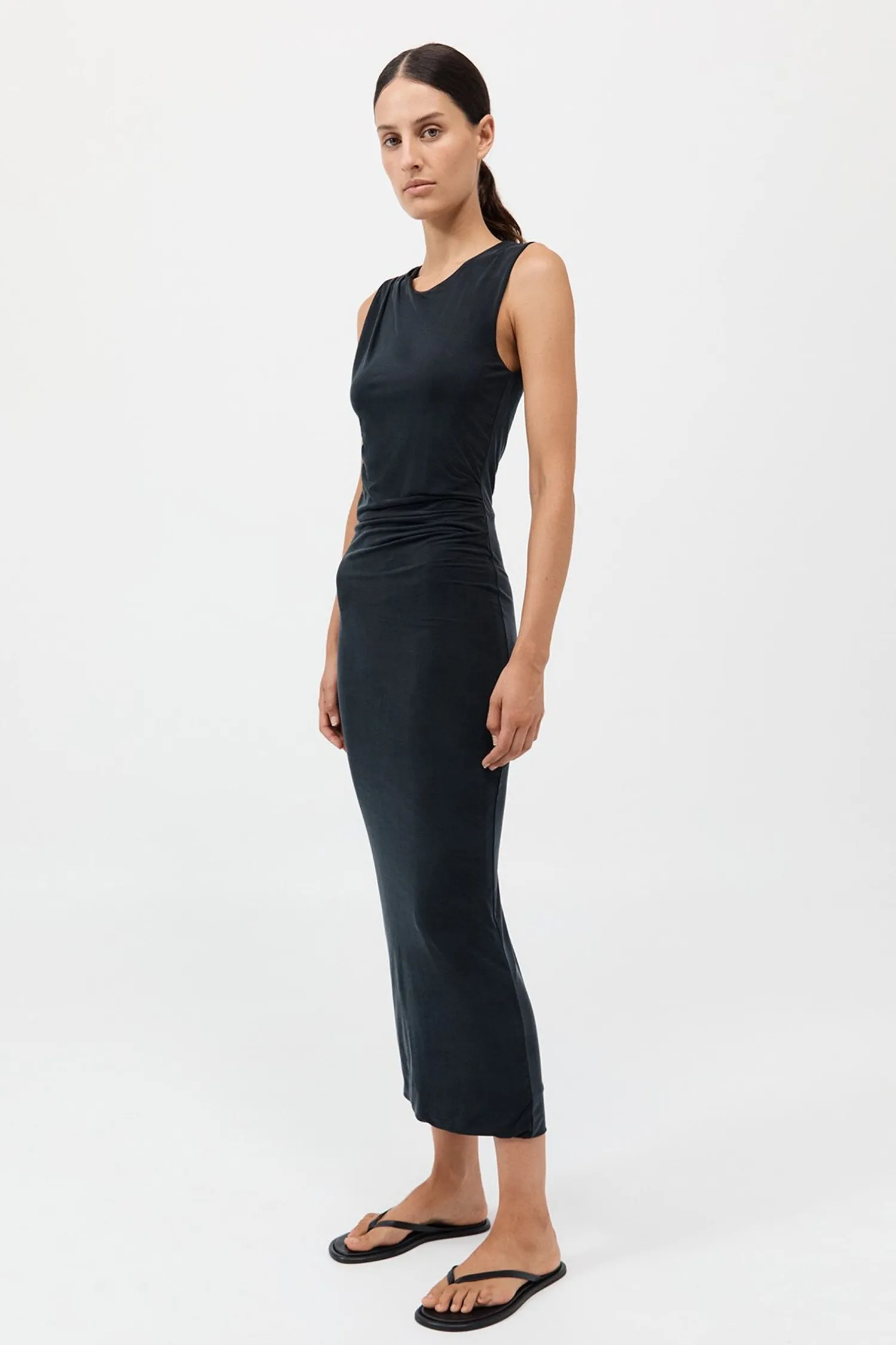 Sale ST. AGNI CUPRO JERSEY DRAPE DRESS