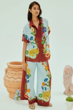 Hot ALÉMAIS DAHLIA FLORAL LINEN PANT