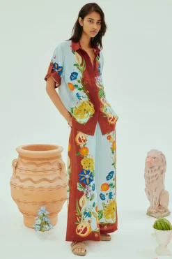 Hot ALÉMAIS DAHLIA FLORAL LINEN PANT