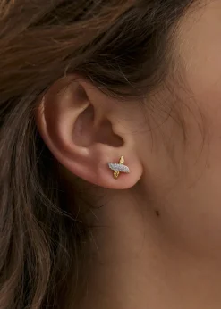 Shop ANNA ROSSI DAINTY DIAMANTE STAR EARRING Gold
