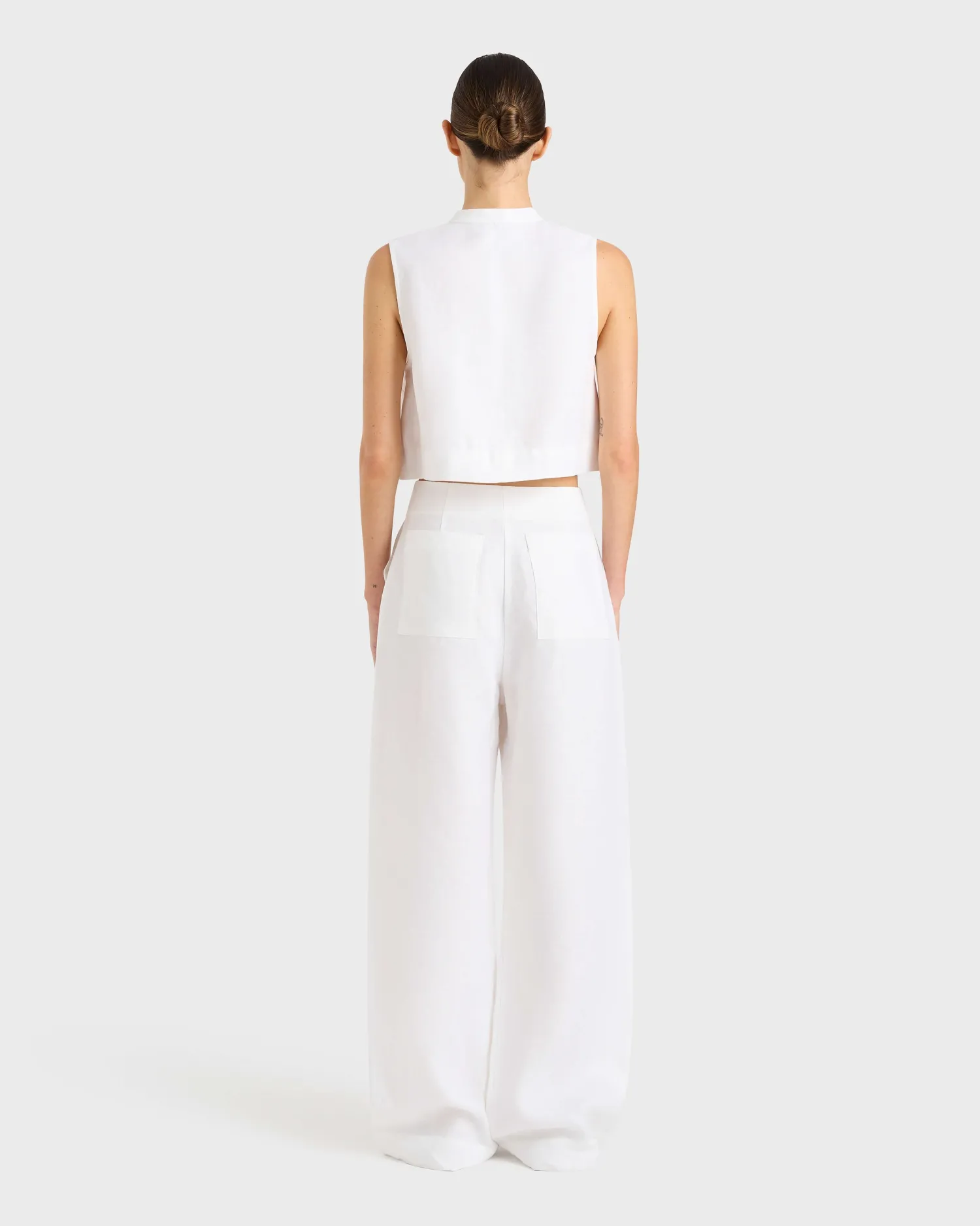 Outlet BONDI BORN DELPHI ORGANIC LINEN TAILORED PANT White