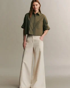 Hot TWP DEMIE PANT IN LINEN COTTON FrenchButter