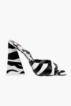 Store THE ATTICO DEVON MULE WhiteandBlackZebraprint