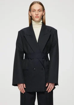 New RÓHE DOUBLE BREASTED PINSTRIPE BLAZER