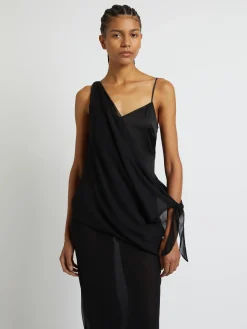 Fashion CHRISTOPHER ESBER DRIFTED SILK SIDE TIE DRESS Black