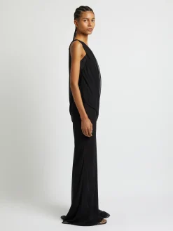 Fashion CHRISTOPHER ESBER DRIFTED SILK SIDE TIE DRESS Black