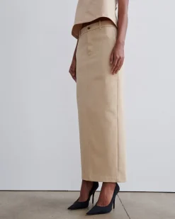 Flash Sale WARDROBE.NYC DRILL COLUMN SKIRT Khaki