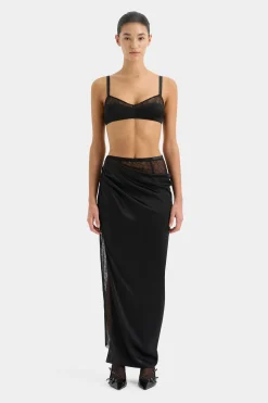 Outlet SIR DUNYA DRAPED SKIRT Black