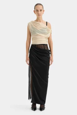 Outlet SIR DUNYA DRAPED SKIRT Black