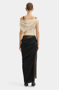 Outlet SIR DUNYA DRAPED SKIRT Black