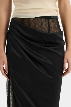 Outlet SIR DUNYA DRAPED SKIRT Black
