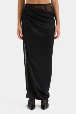 Outlet SIR DUNYA DRAPED SKIRT Black