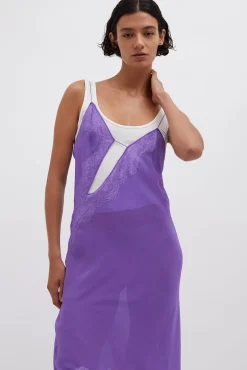 Best Sale CHRISTOPHER ESBER ENCASED LACE CAMI/ TANK DRESS Grape/White