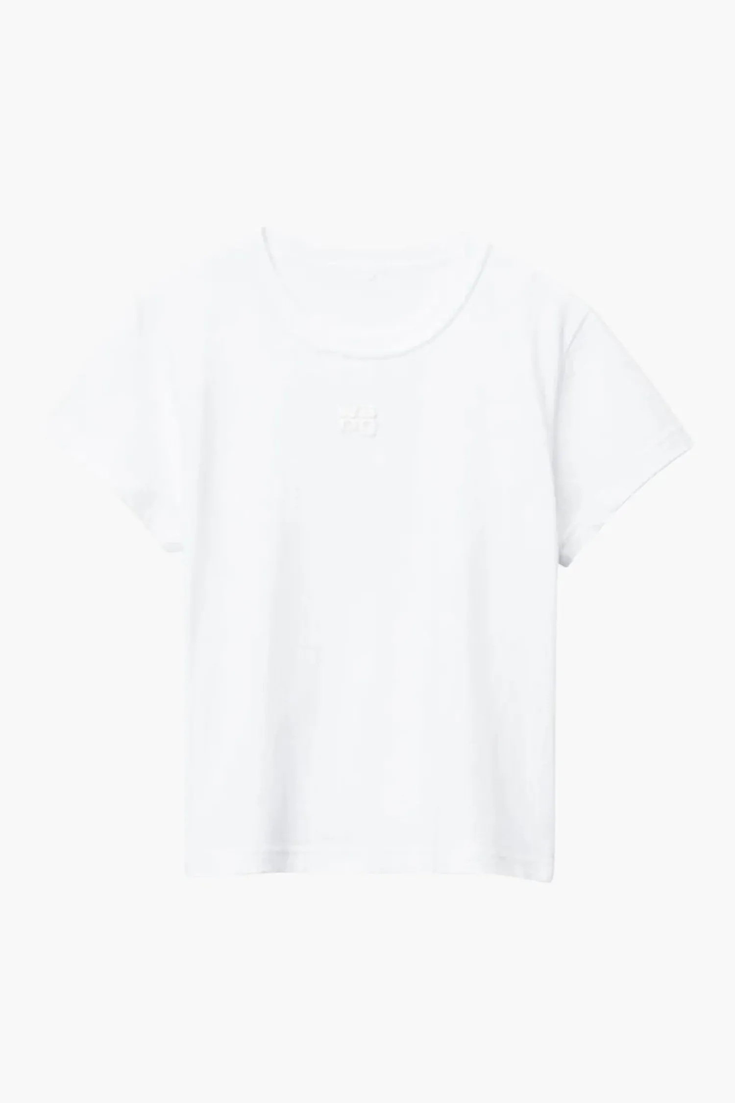 Store ALEXANDERWANG.T ESSENTIAL JERSEY SHRUNK TEE WITH PUFF LOGO & BOUND NECK White