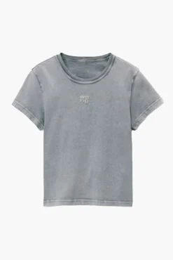 Outlet ALEXANDERWANG.T ESSENTIAL JSY SHRUNK TEE W/PUFF LOGO & BOUND NECK