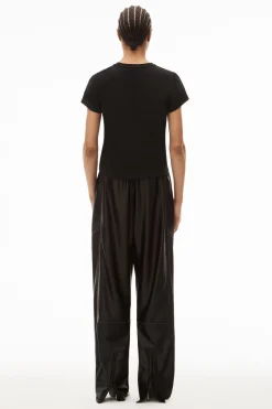 Fashion Alexander Wang ESSENTIAL JSY SHRUNK TEE W/PUFF LOGO & BOUND NECK