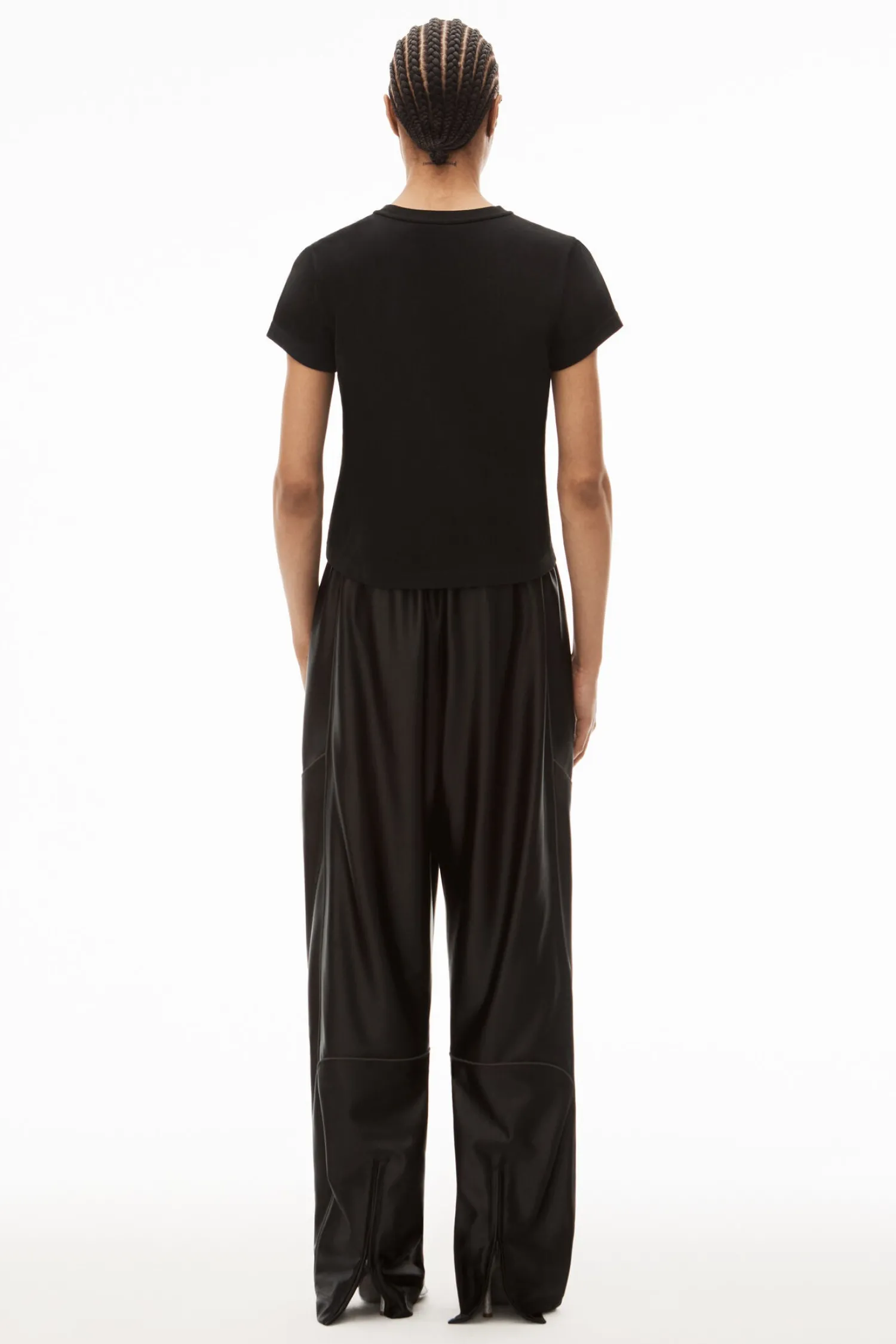 Fashion Alexander Wang ESSENTIAL JSY SHRUNK TEE W/PUFF LOGO & BOUND NECK