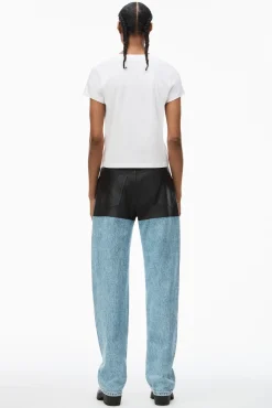 Fashion ALEXANDERWANG.T ESSENTIAL JSY SHRUNK TEE W/PUFF LOGO & BOUND NECK White