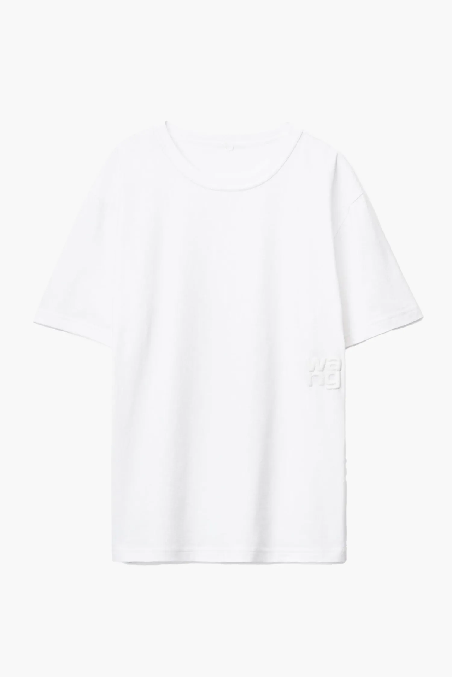 Fashion ALEXANDERWANG.T ESSENTIAL JSY SS TEE W/ PUFF LOGO & BOUND NECK White