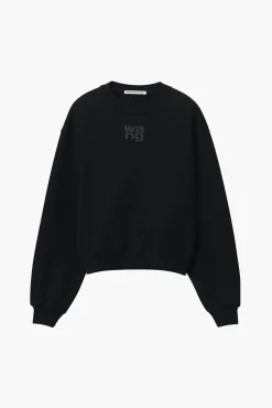 Fashion ALEXANDERWANG.T ESSENTIAL TERRY CREW SWEATSHIRT WITH PUFF PAINT LOGO
