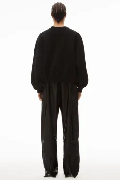 Fashion ALEXANDERWANG.T ESSENTIAL TERRY CREW SWEATSHIRT WITH PUFF PAINT LOGO