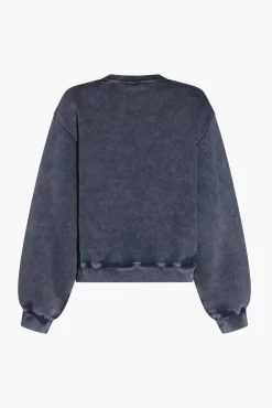 Best ALEXANDERWANG.T ESSENTIAL TERRY CREW SWEATSHIRT W/ PUFF PAINT LOGO Acid