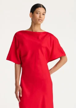 New RÓHE FLUID SILK DRESS Red