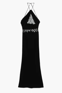 Outlet CHRISTOPHER ESBER FLUTED SILK COLUMN DRESS Black
