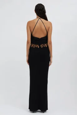 Outlet CHRISTOPHER ESBER FLUTED SILK COLUMN DRESS Black