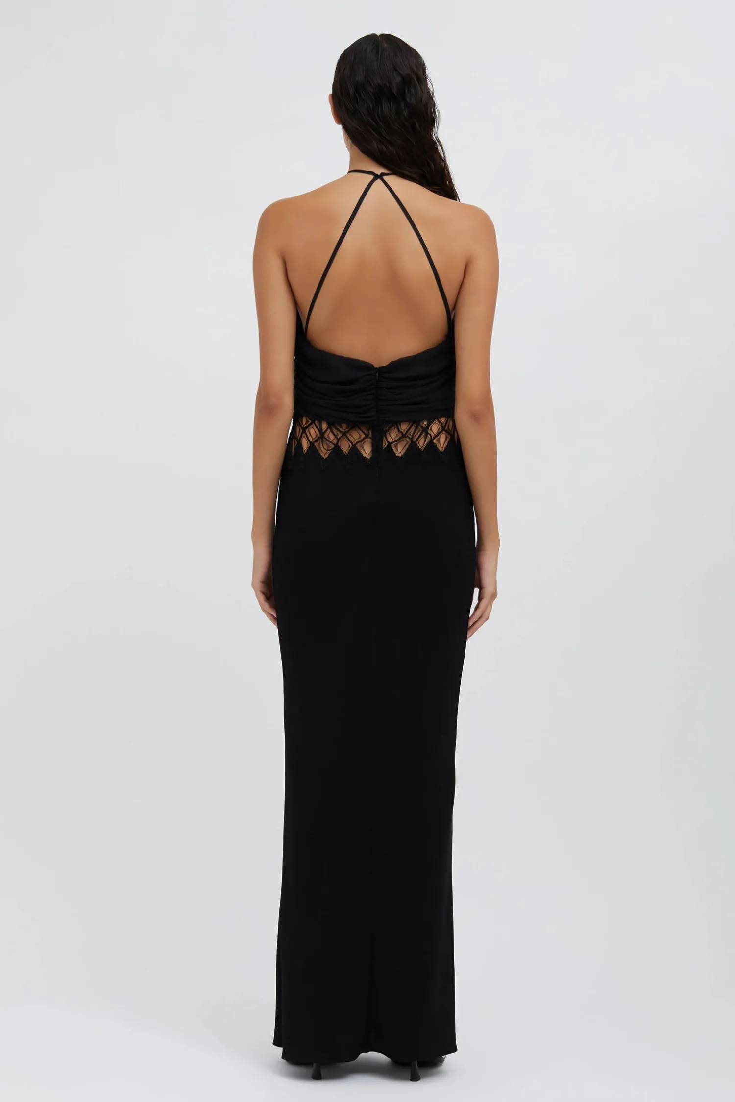 Outlet CHRISTOPHER ESBER FLUTED SILK COLUMN DRESS Black