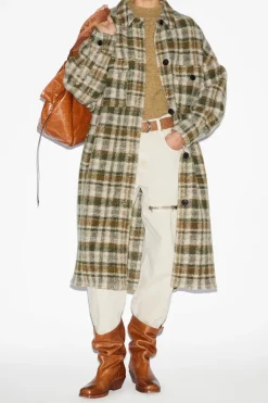 Flash Sale ISABEL MARANT ÉTOILE FONTIZI COAT Khaki/Ecru