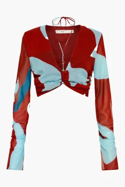 Shop SIR FRANKIE GATHERED SLEEVE TOP RubyReflection