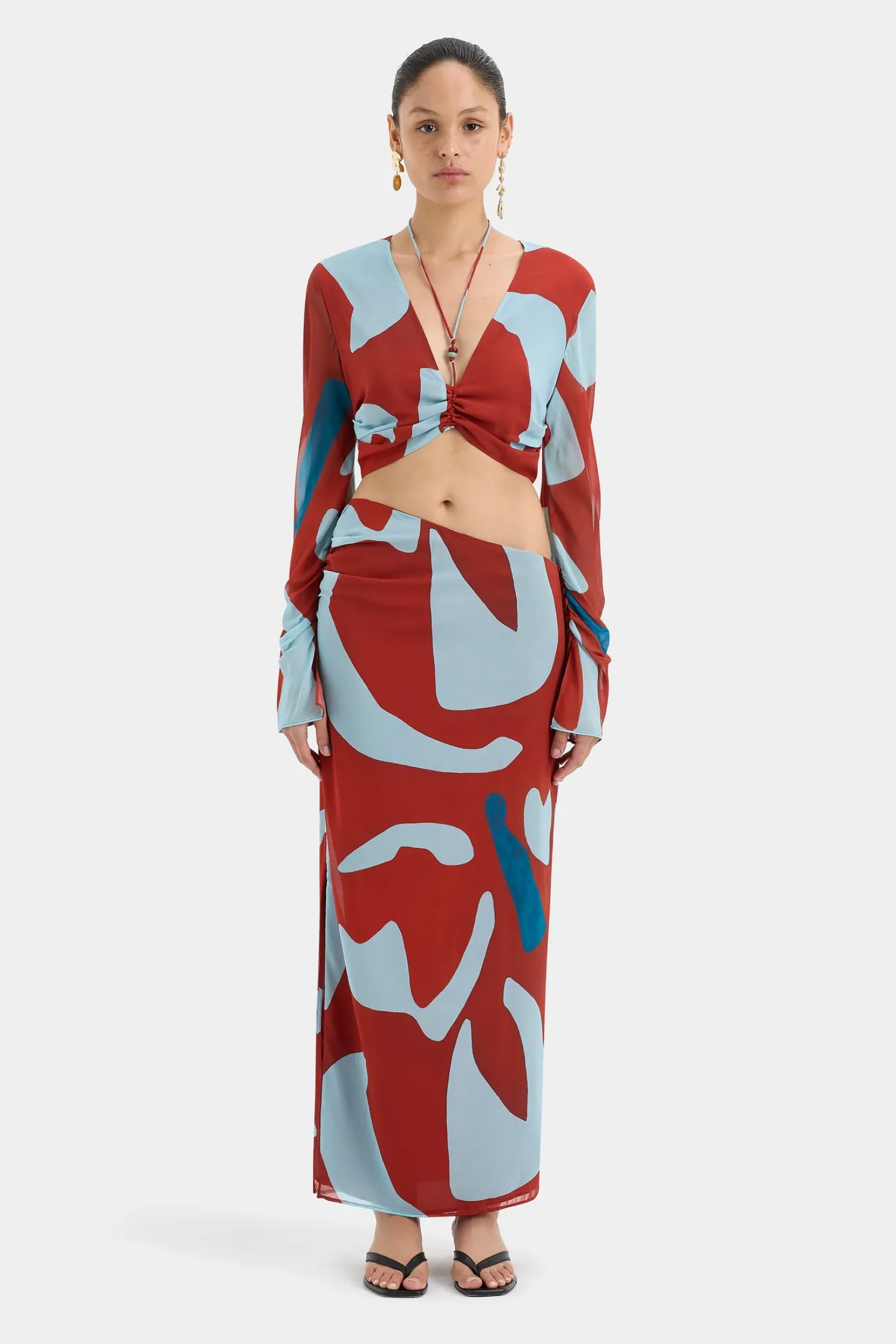 Shop SIR FRANKIE GATHERED SLEEVE TOP RubyReflection