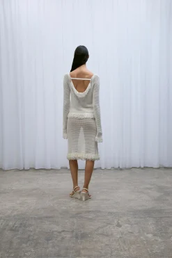 Store Paris Georgia FRINGE SKIRT OffWhite