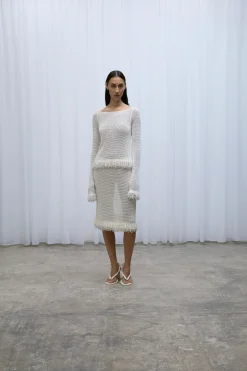 Store Paris Georgia FRINGE SKIRT OffWhite