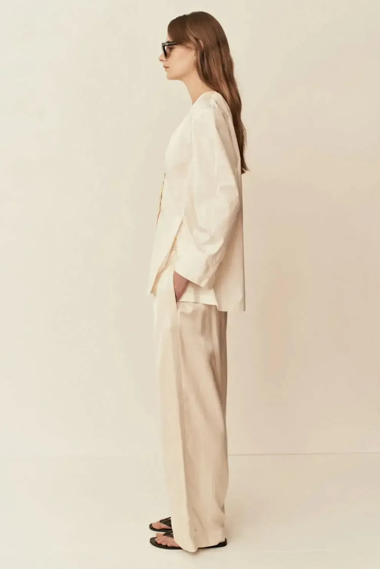 Online ESSE GATHERED PANTS Champagne