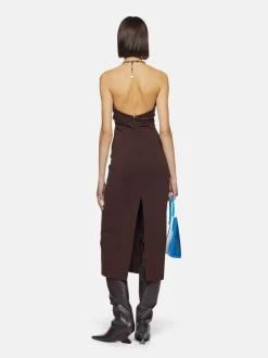 Best THE ATTICO GIONA MIDI DRESS DarkBrown