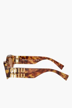 Best Sale MIU MIU GLIMPSE GEO SUNGLASSES Havana/Brown