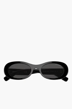 Online MIU MIU GLIMPSE OVAL SUNGLASSES Black