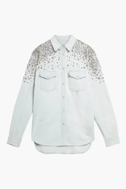 New GOLDEN GOOSE GOLDEN W'S BOYFRIEND DENIM SHIRT Blue