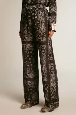 Fashion GOLDEN GOOSE GOLDEN W'S JOGGING PANTS PAISLEY PRINT Anthracitegray