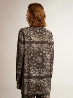 Discount GOLDEN GOOSE GOLDEN W'S PAJAMAS SHIRT PAISLEY PRINT Anthracitegray