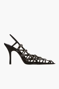 Clearance THE ATTICO GRID SLINGBACK Black