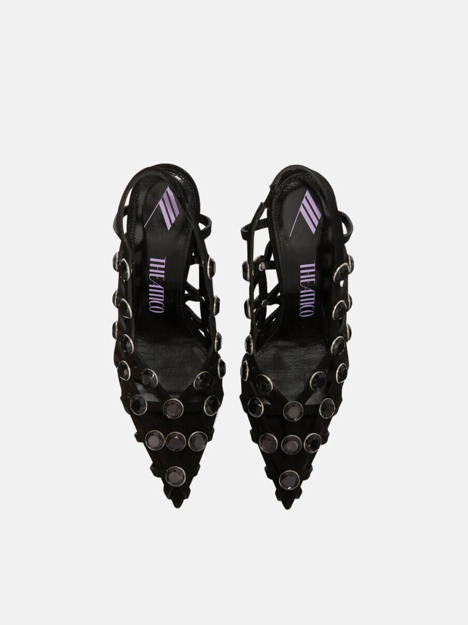 Clearance THE ATTICO GRID SLINGBACK Black