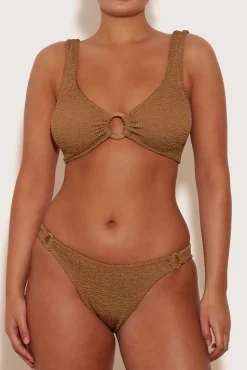 Cheap HUNZA G HALLIE BIKINI MetallicCocoa