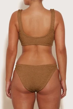 Cheap HUNZA G HALLIE BIKINI MetallicCocoa