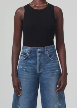 Hot CITIZENS OF HUMANITY ISABEL RIB TANK Black