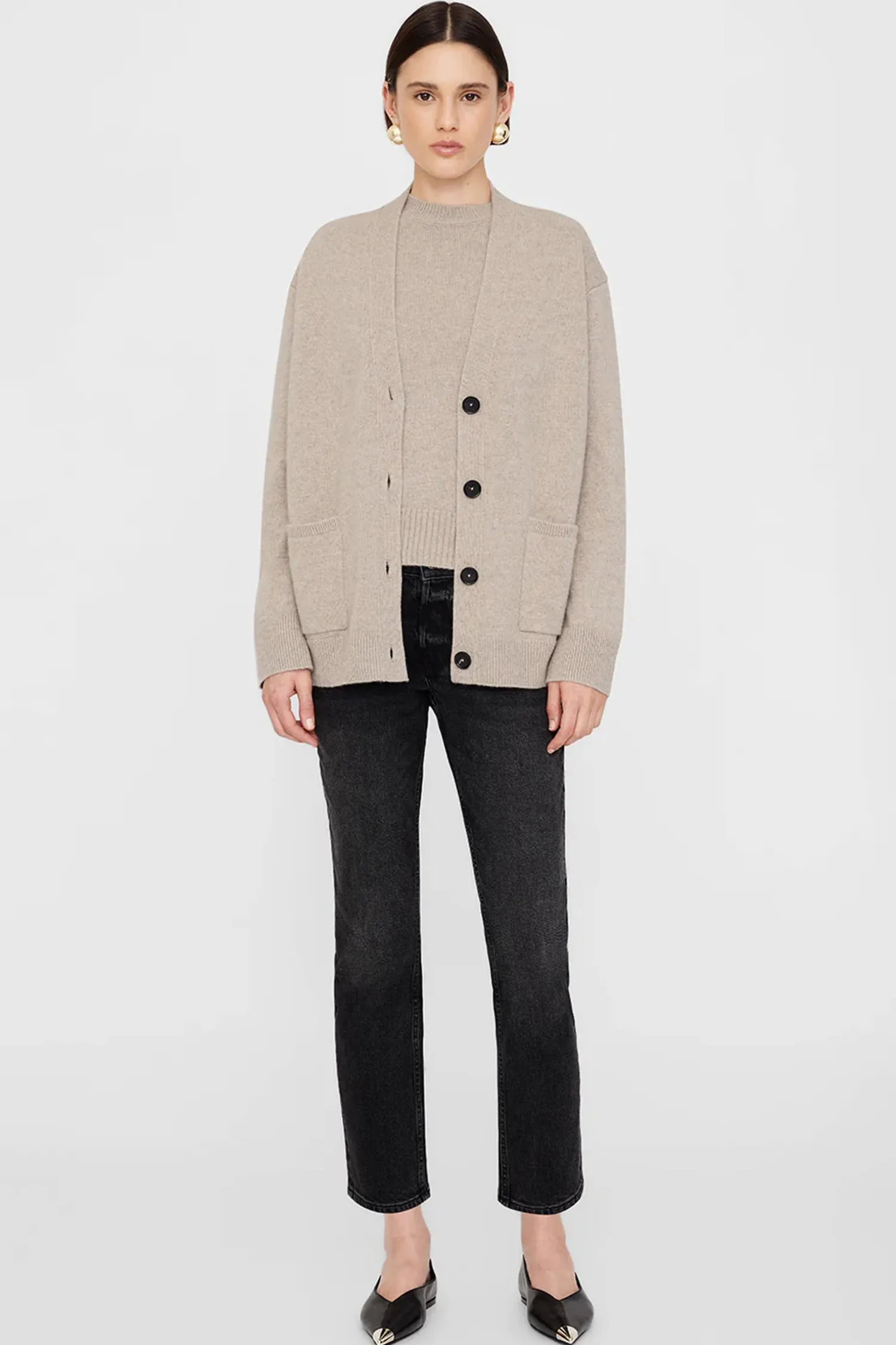 New ANINE BING JACKSON CASHMERE CARDIGAN