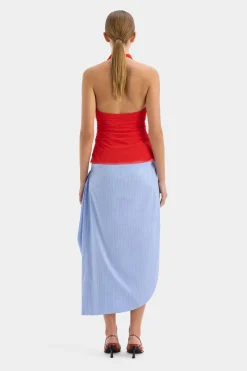 Sale SIR JACQUES MESH HALTER TOP PomeloRed